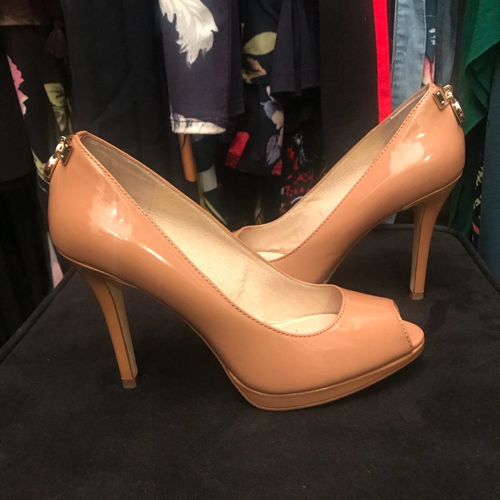 Michael Kors Nude Platform Open Peep Toe Heels